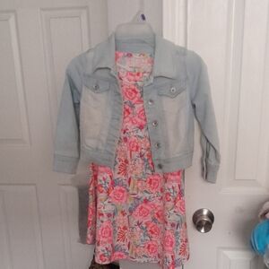 Squeeze Blue and Pink Jean Jacket Cropped Style